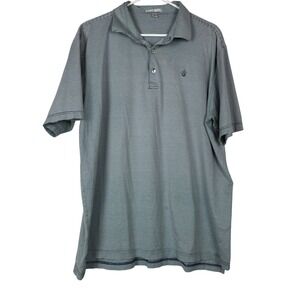 Peter Millar Mens XL Striped Golf Polo Shirt Green Cotton Short Sleeve